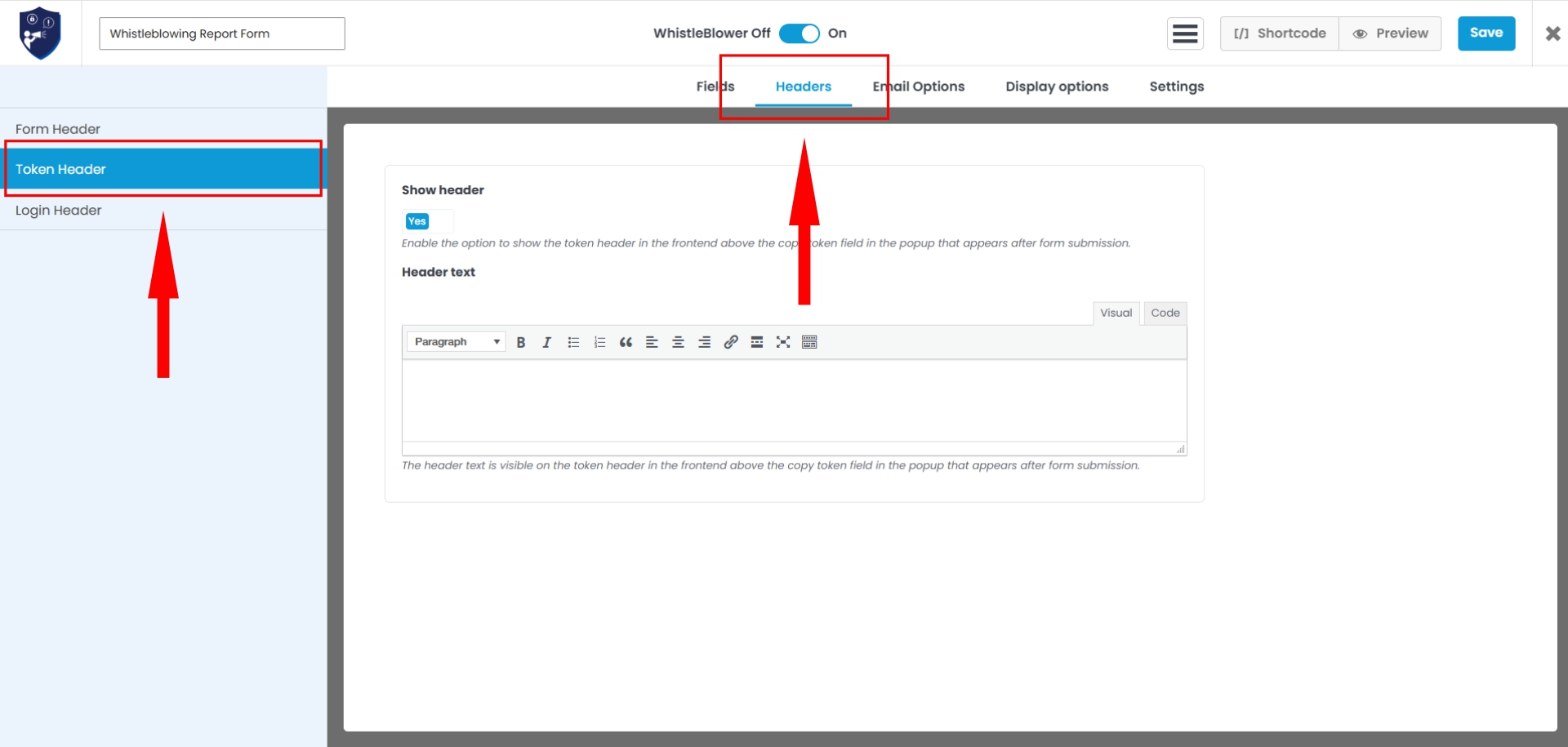 Form Header