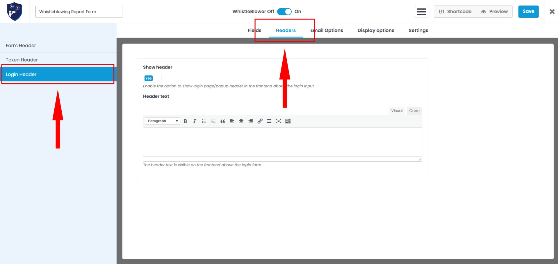 Form Header