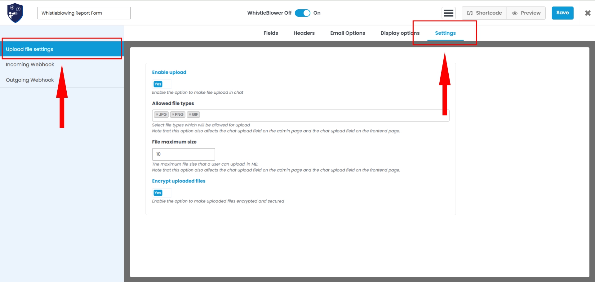 Form Settings