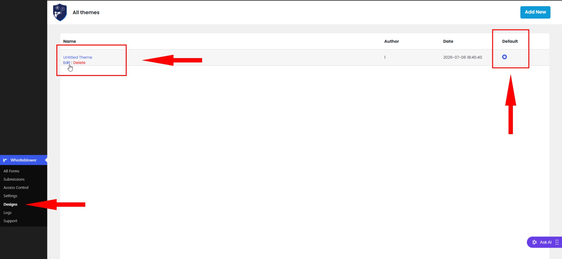 Theme Design Settings